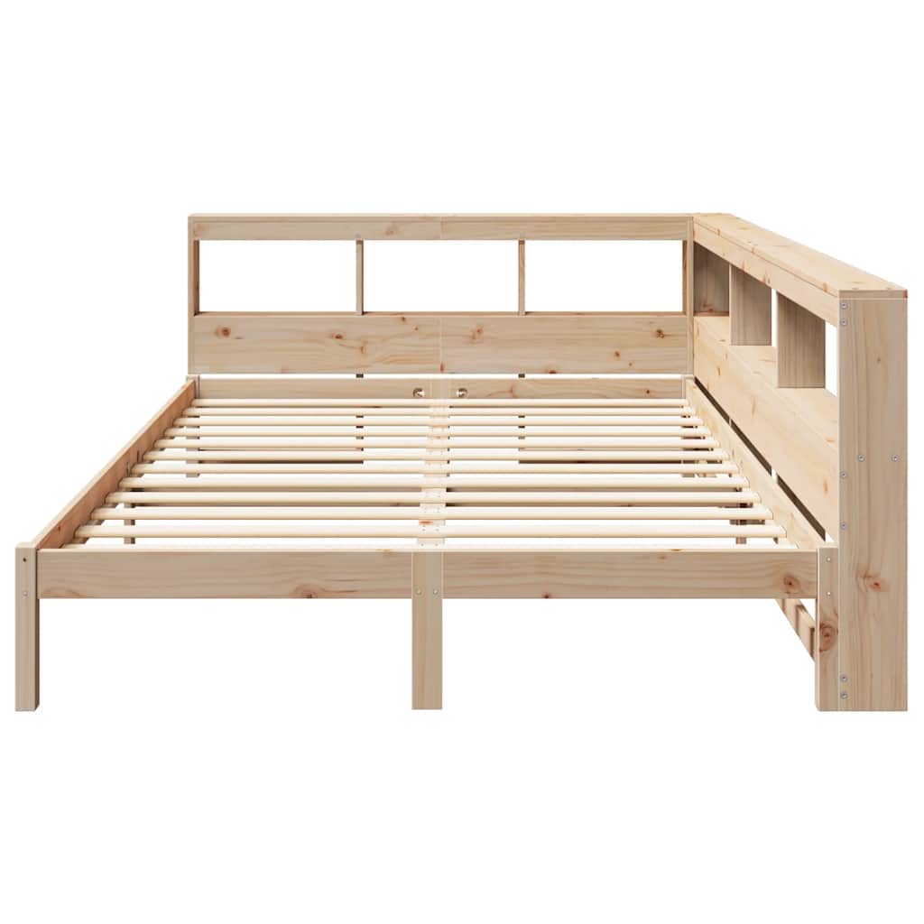 Massivholzbett mit Regal ohne Matratze 140x200 cm Kiefernholz