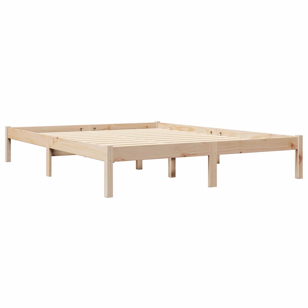 Massivholzbett mit Regal ohne Matratze 140x200 cm Kiefernholz