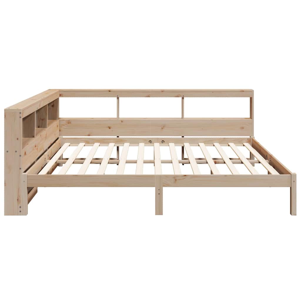 Massivholzbett mit Regal ohne Matratze 140x200 cm Kiefernholz