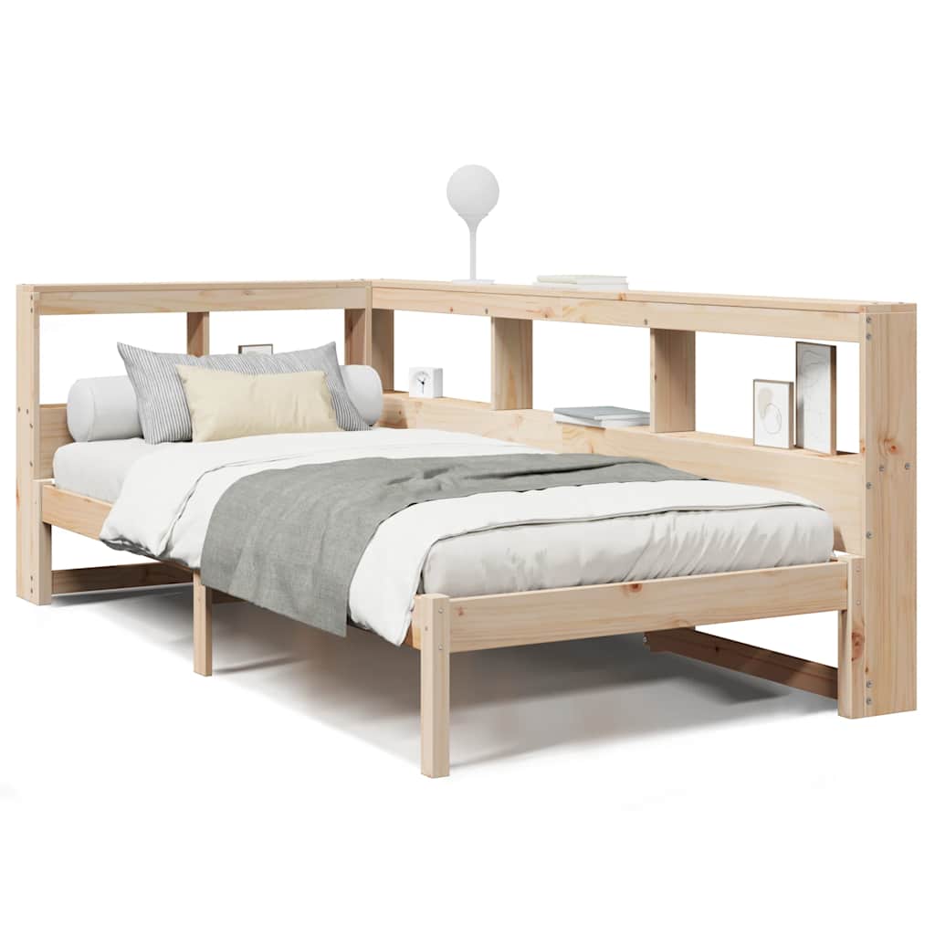 Massivholzbett mit Regal ohne Matratze 90x200 cm Kiefer