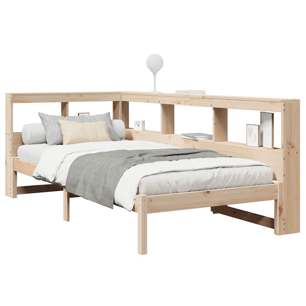 Massivholzbett mit Regal ohne Matratze 90x200 cm Kiefer