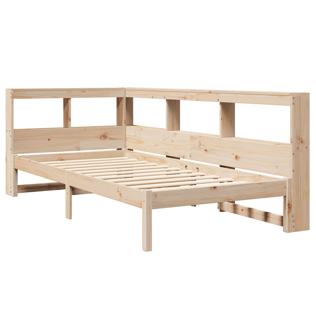 Massivholzbett mit Regal ohne Matratze 90x200 cm Kiefer