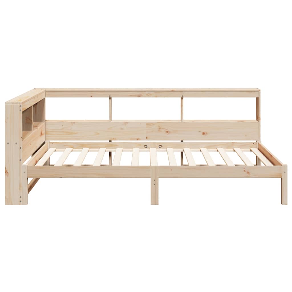Massivholzbett mit Regal ohne Matratze 90x200 cm Kiefer