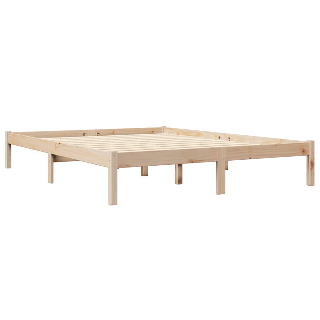Massivholzbett mit Regal ohne Matratze 135x190 cm Kiefernholz