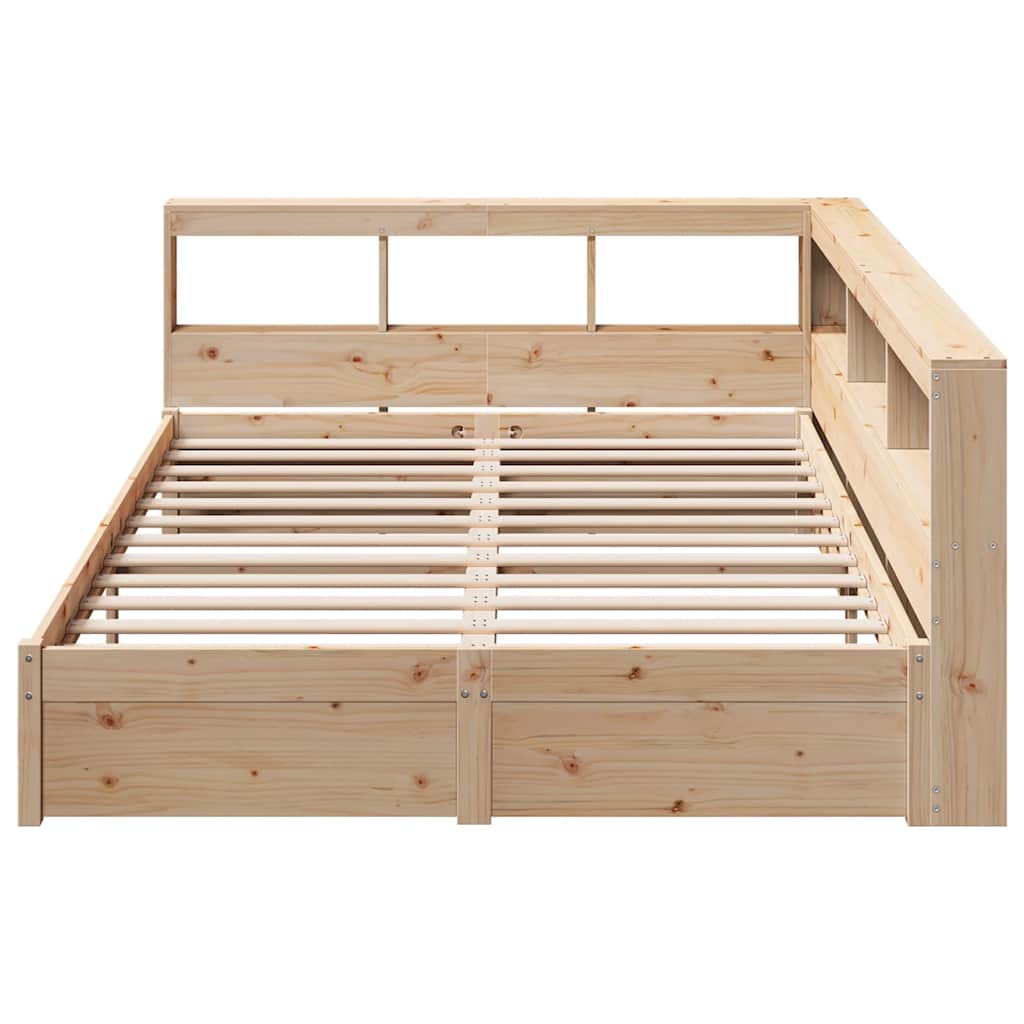 Massivholzbett mit Regal ohne Matratze 140x200 cm Kiefernholz
