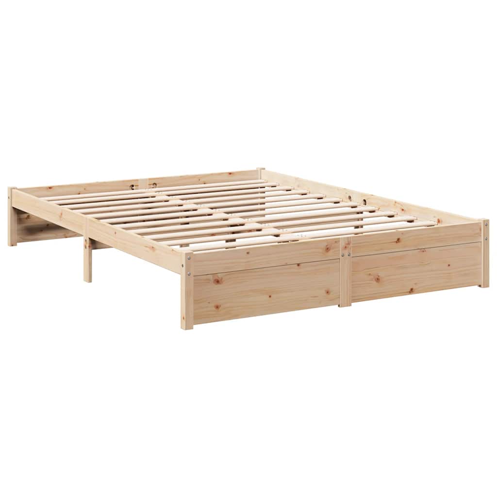 Massivholzbett mit Regal ohne Matratze 140x200 cm Kiefernholz