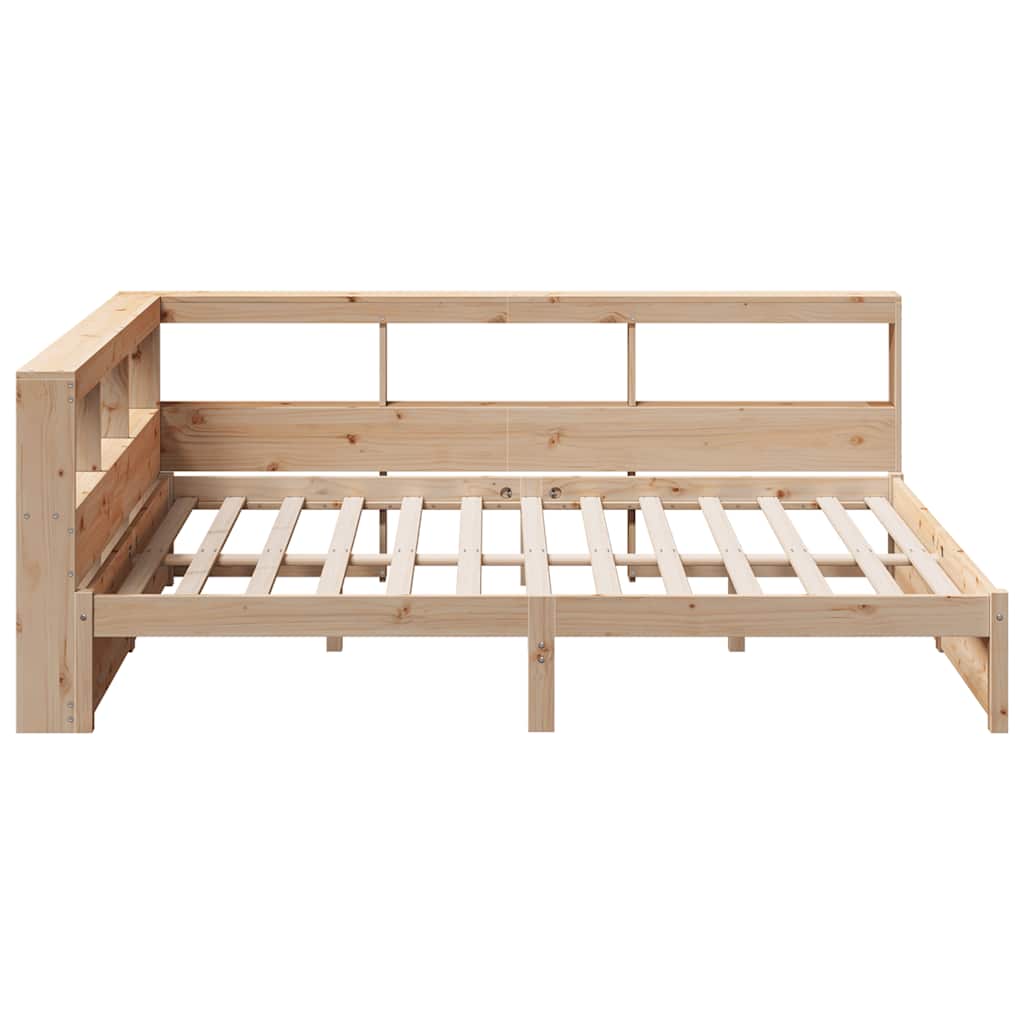 Massivholzbett mit Regal ohne Matratze 140x200 cm Kiefernholz
