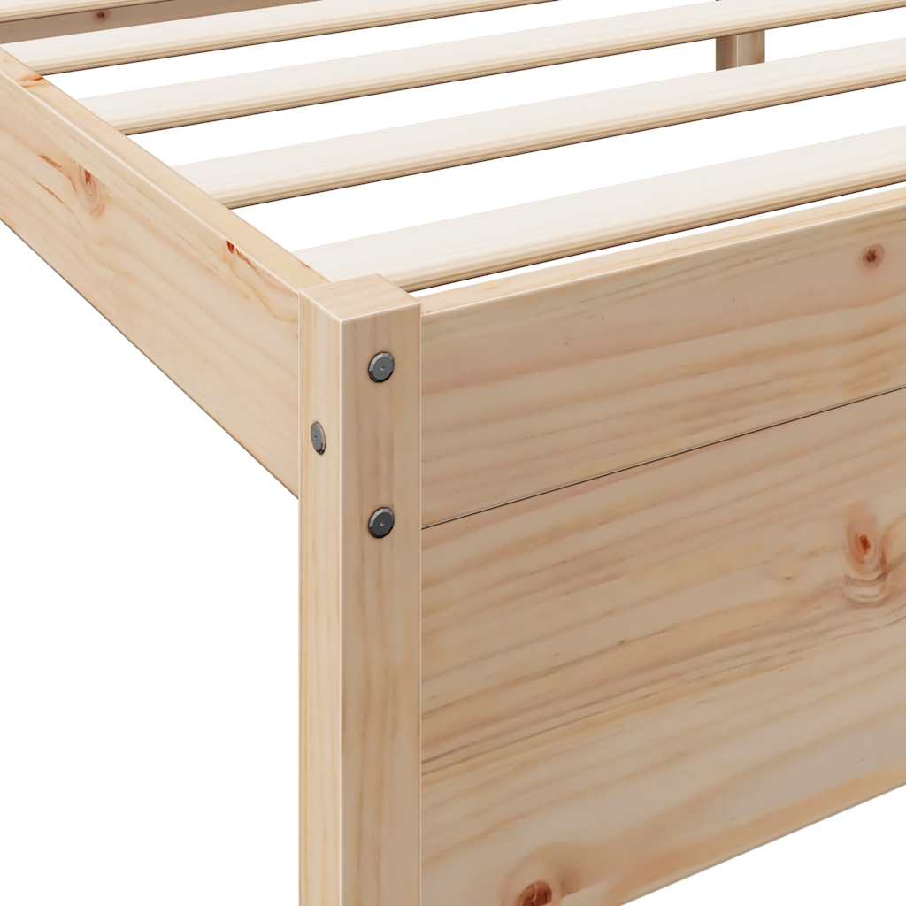 Massivholzbett mit Regal ohne Matratze 140x200 cm Kiefernholz