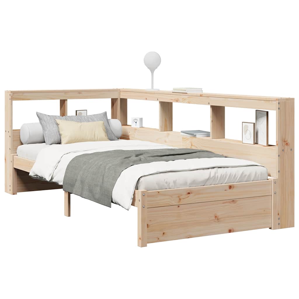 Massivholzbett mit Regal ohne Matratze 90x200 cm Kiefer