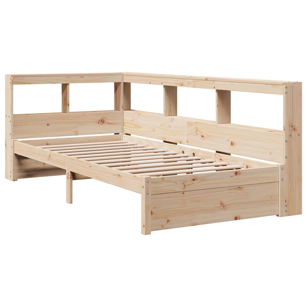 Massivholzbett mit Regal ohne Matratze 90x200 cm Kiefer