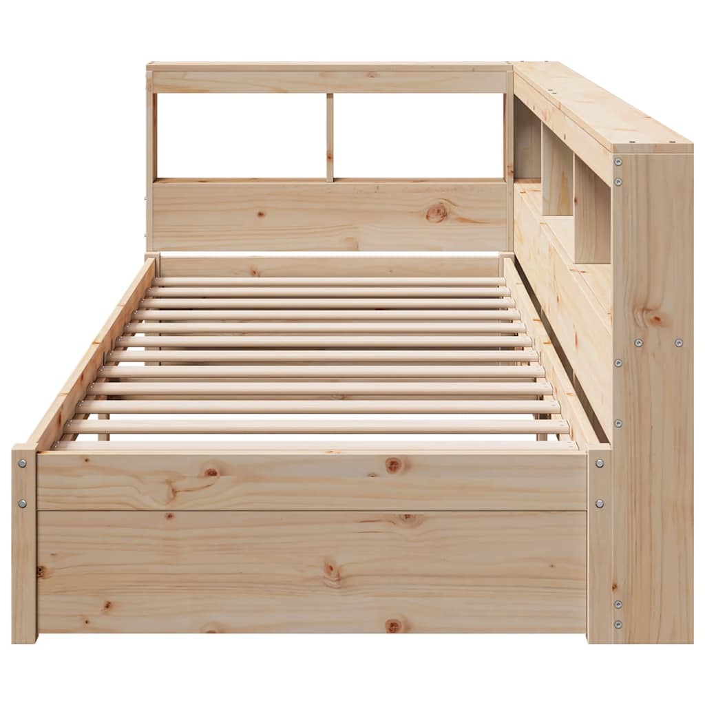 Massivholzbett mit Regal ohne Matratze 90x200 cm Kiefer