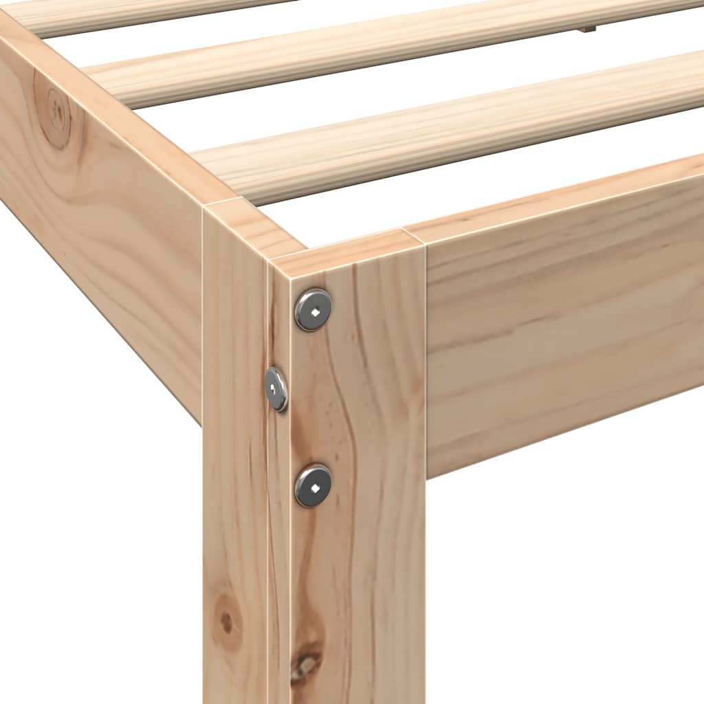 Massivholzbett mit Regal ohne Matratze 140x200 cm Kiefernholz