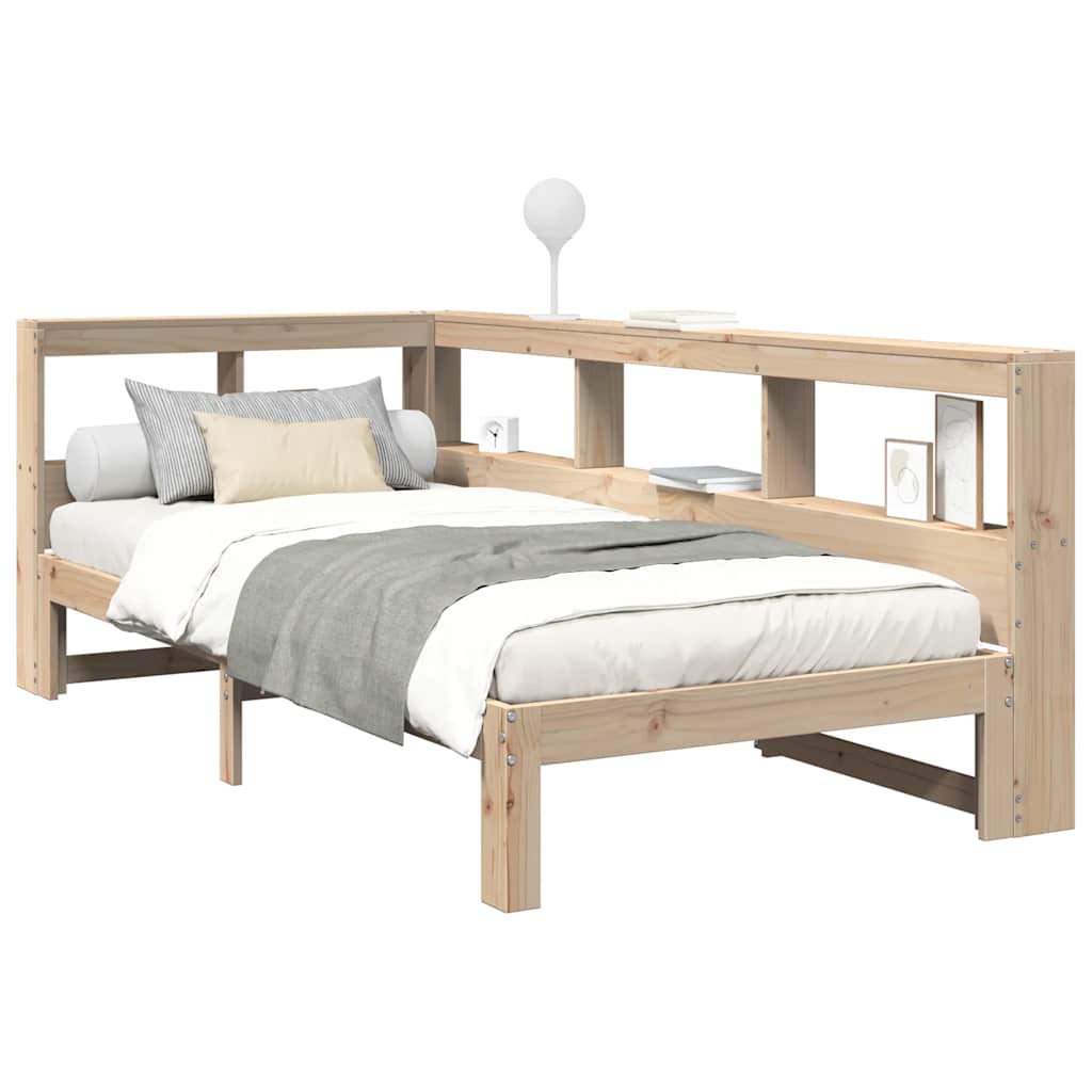 Massivholzbett mit Regal ohne Matratze 90x200 cm Kiefer