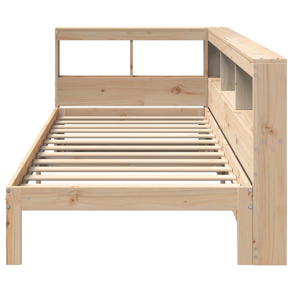 Massivholzbett mit Regal ohne Matratze 90x200 cm Kiefer