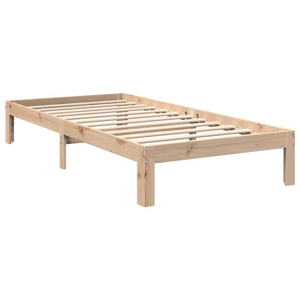 Massivholzbett mit Regal ohne Matratze 90x200 cm Kiefer