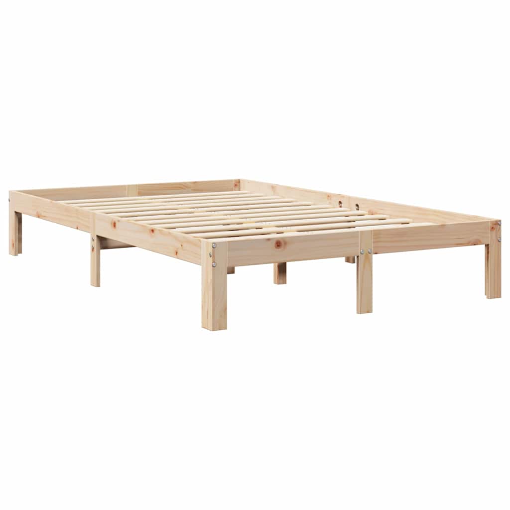 Massivholzbett mit Regal ohne Matratze 135x190 cm Kiefernholz