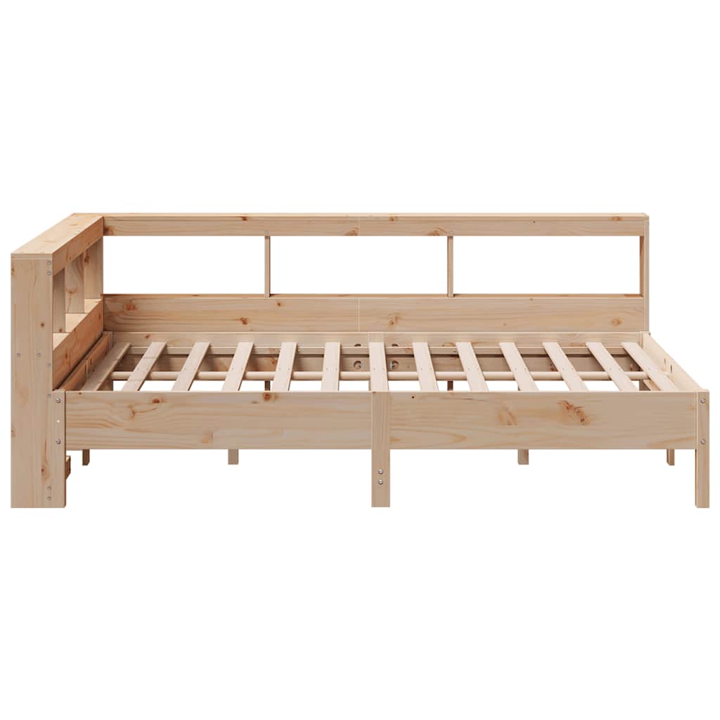 Massivholzbett mit Regal ohne Matratze 140x200 cm Kiefernholz