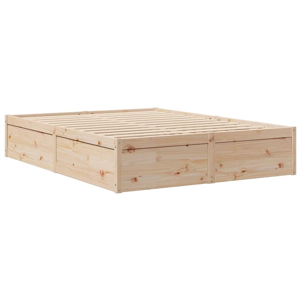 Massivholzbett mit Regal ohne Matratze 150x200 cm Kiefer