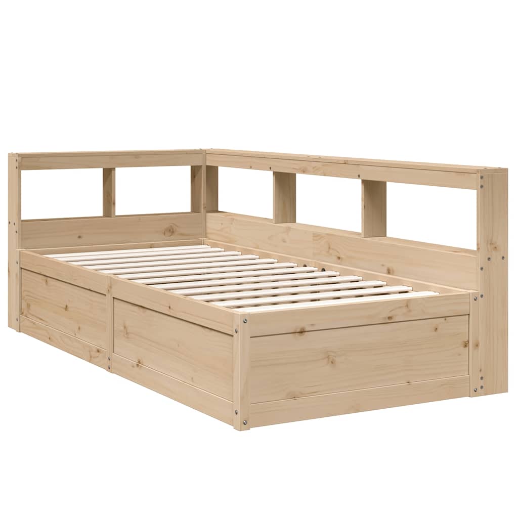 Massivholzbett mit Regal ohne Matratze 90x200 cm Kiefer