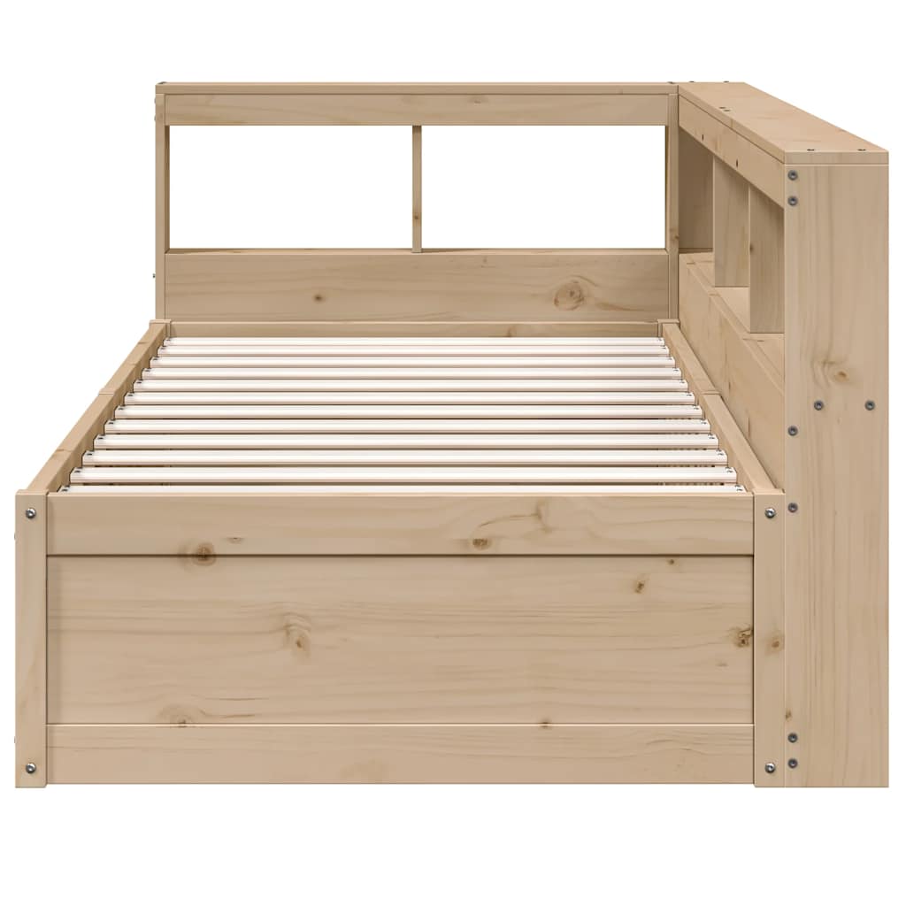 Massivholzbett mit Regal ohne Matratze 90x200 cm Kiefer