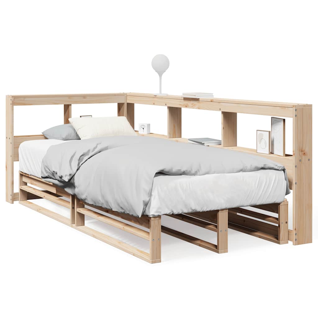 Massivholzbett mit Regal ohne Matratze 90x200 cm Kiefer