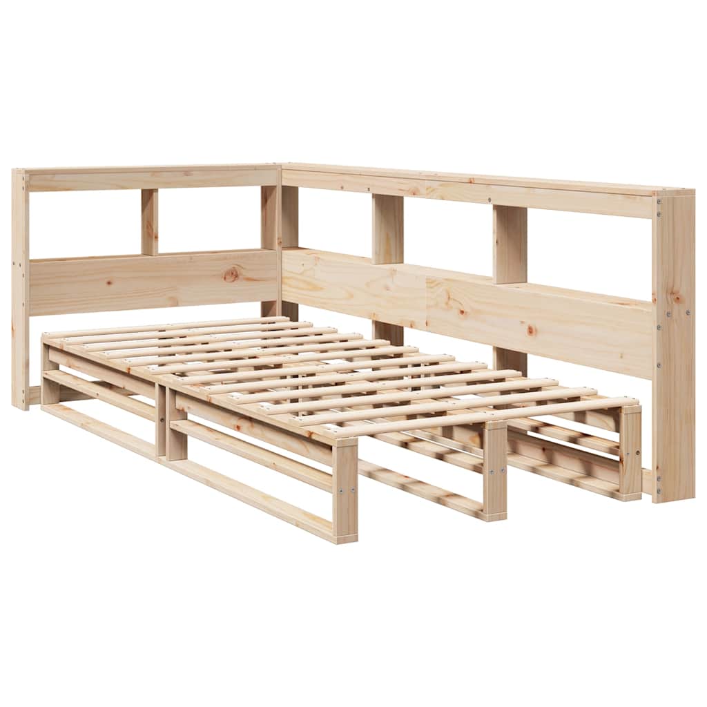 Massivholzbett mit Regal ohne Matratze 90x200 cm Kiefer