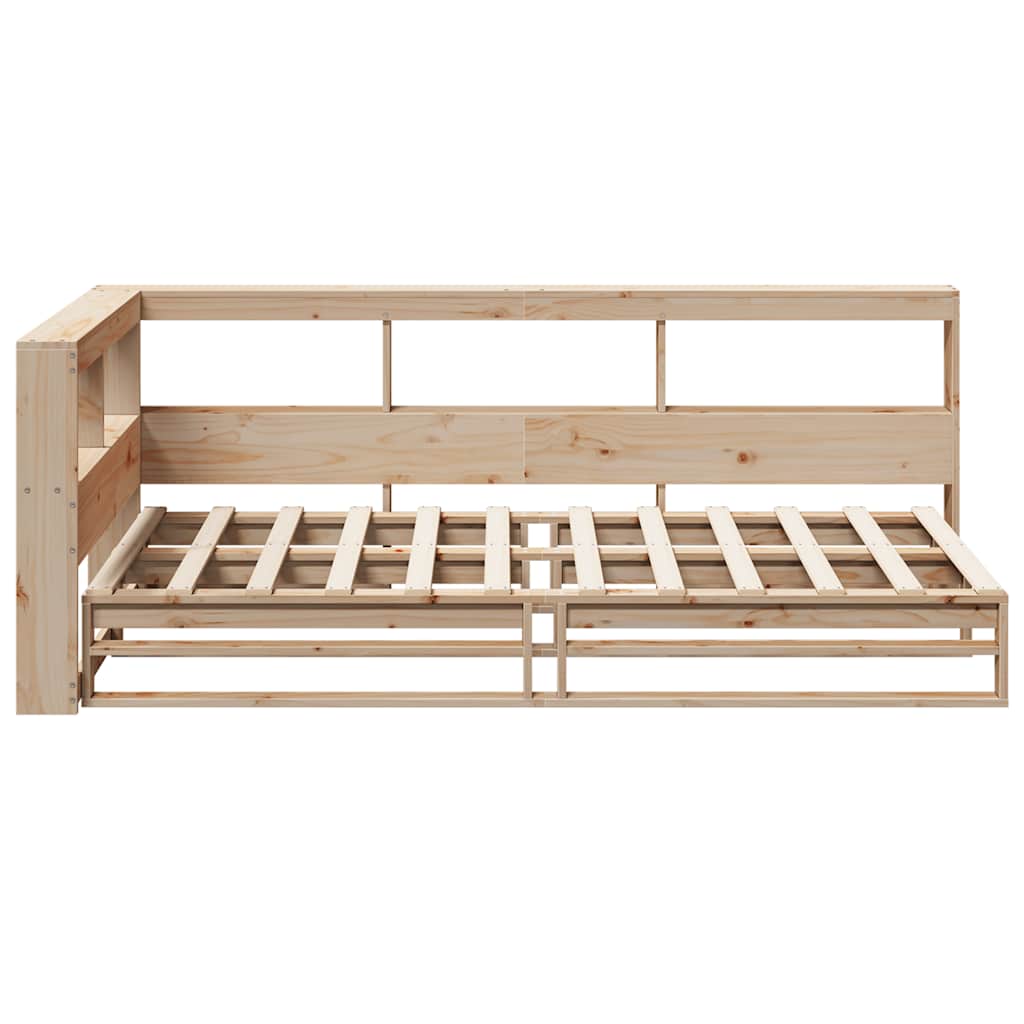 Massivholzbett mit Regal ohne Matratze 90x200 cm Kiefer