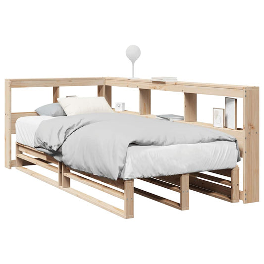 Massivholzbett mit Regal ohne Matratze 90x200 cm Kiefer