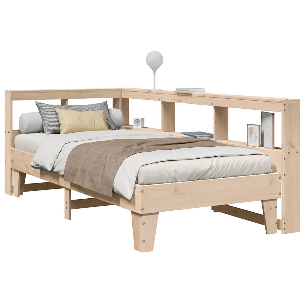 Massivholzbett mit Regal ohne Matratze 90x200 cm Kiefer