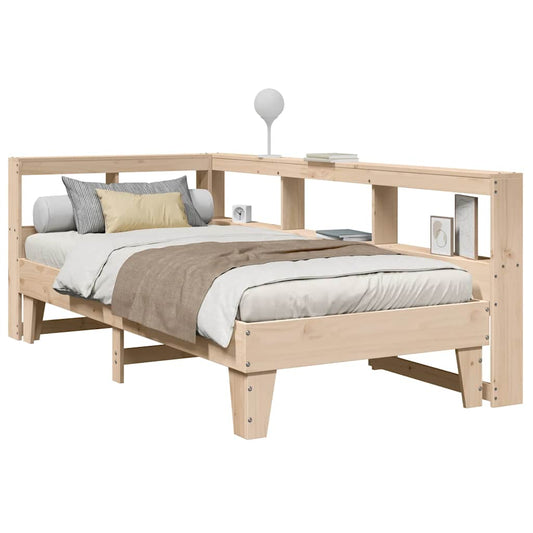 Massivholzbett mit Regal ohne Matratze 90x200 cm Kiefer