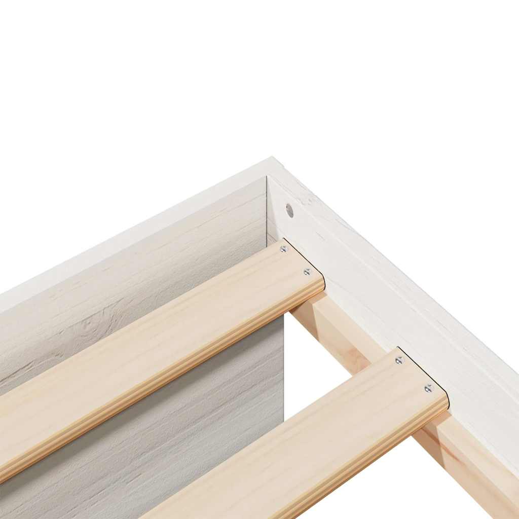 Daybed with mattress white 90x200 cm solid pine wood