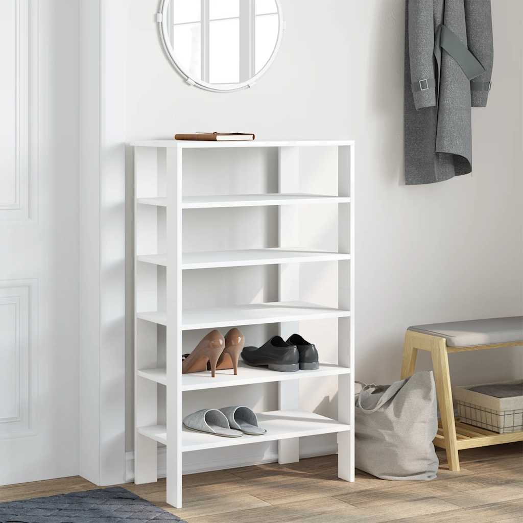 Étagère à chaussures blanc 61x32x105 cm en bois