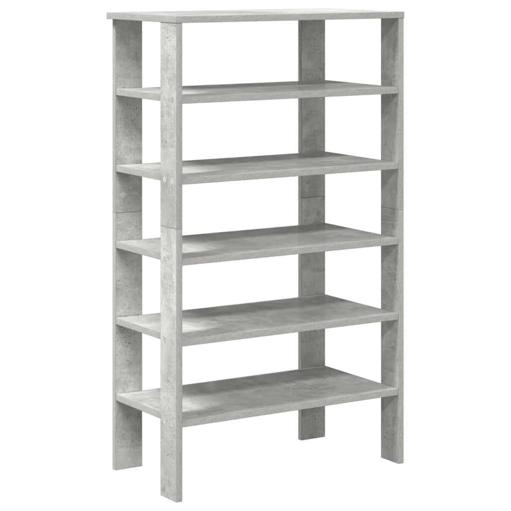 Étagère à chaussures gris béton 61x32x105 cm en bois