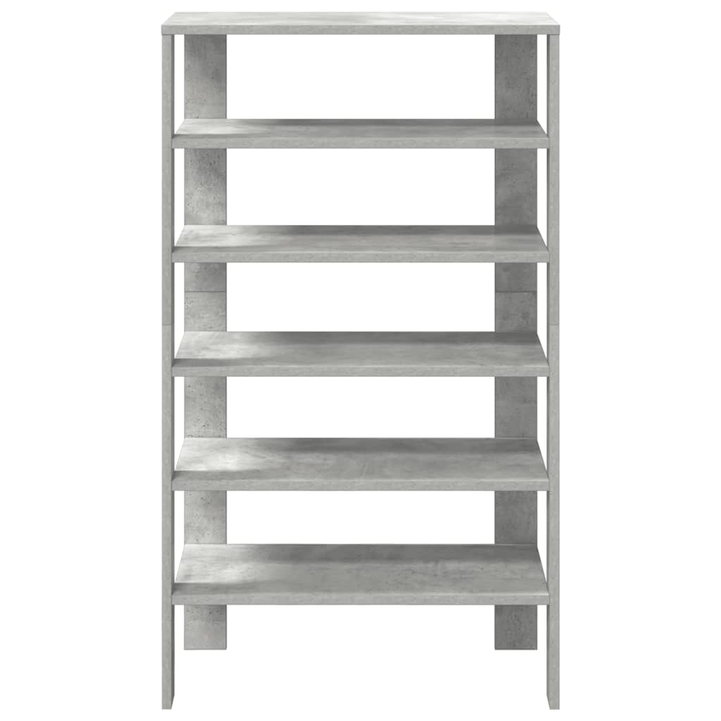 Étagère à chaussures gris béton 61x32x105 cm en bois
