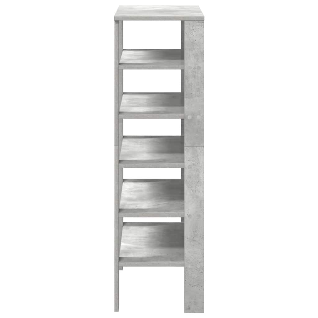Étagère à chaussures gris béton 61x32x105 cm en bois
