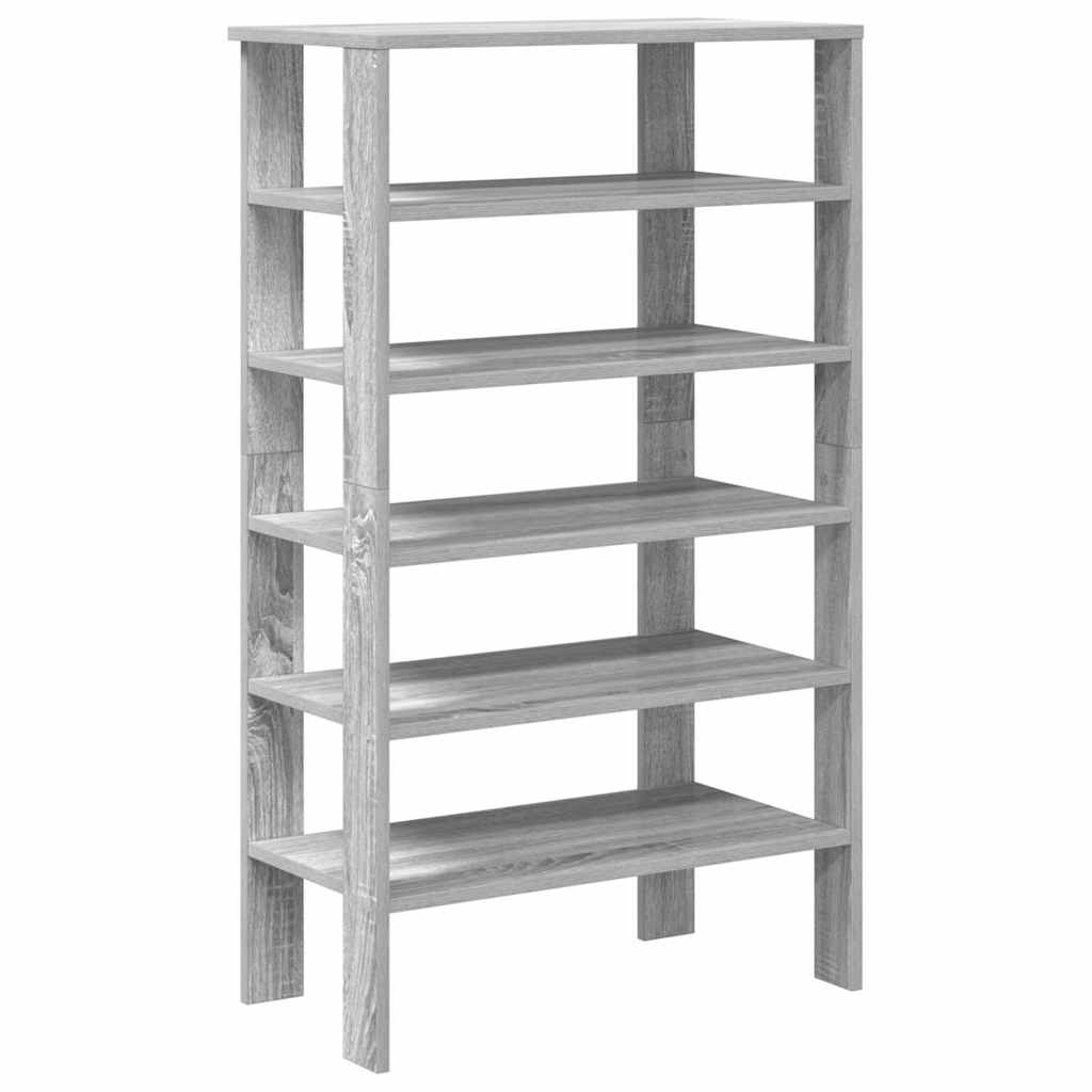 Étagère à chaussures gris Sonoma 61x32x105 cm en bois