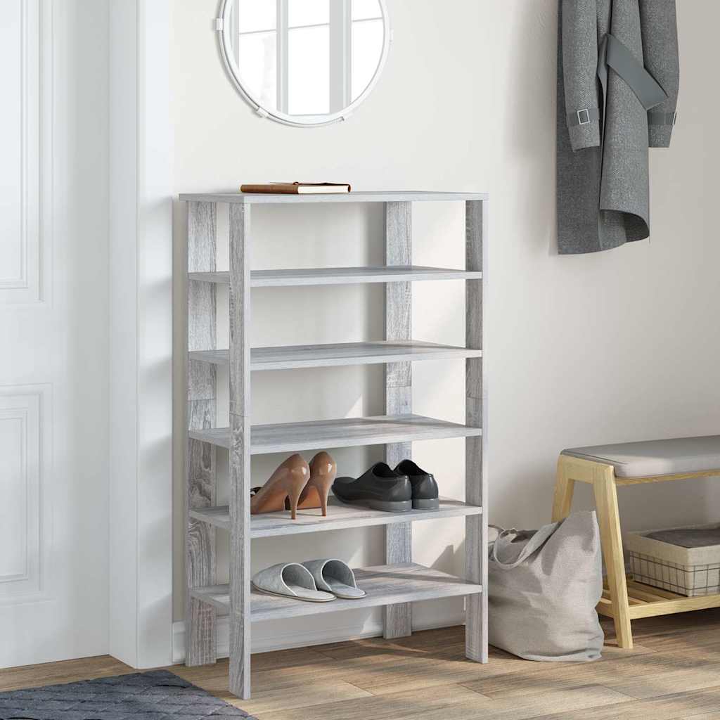 Étagère à chaussures gris Sonoma 61x32x105 cm en bois