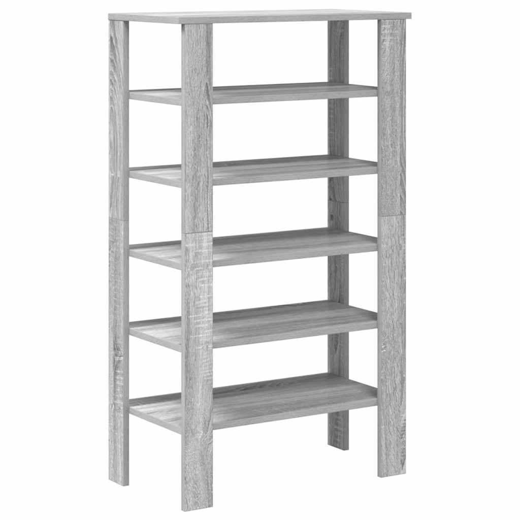 Étagère à chaussures gris Sonoma 61x32x105 cm en bois