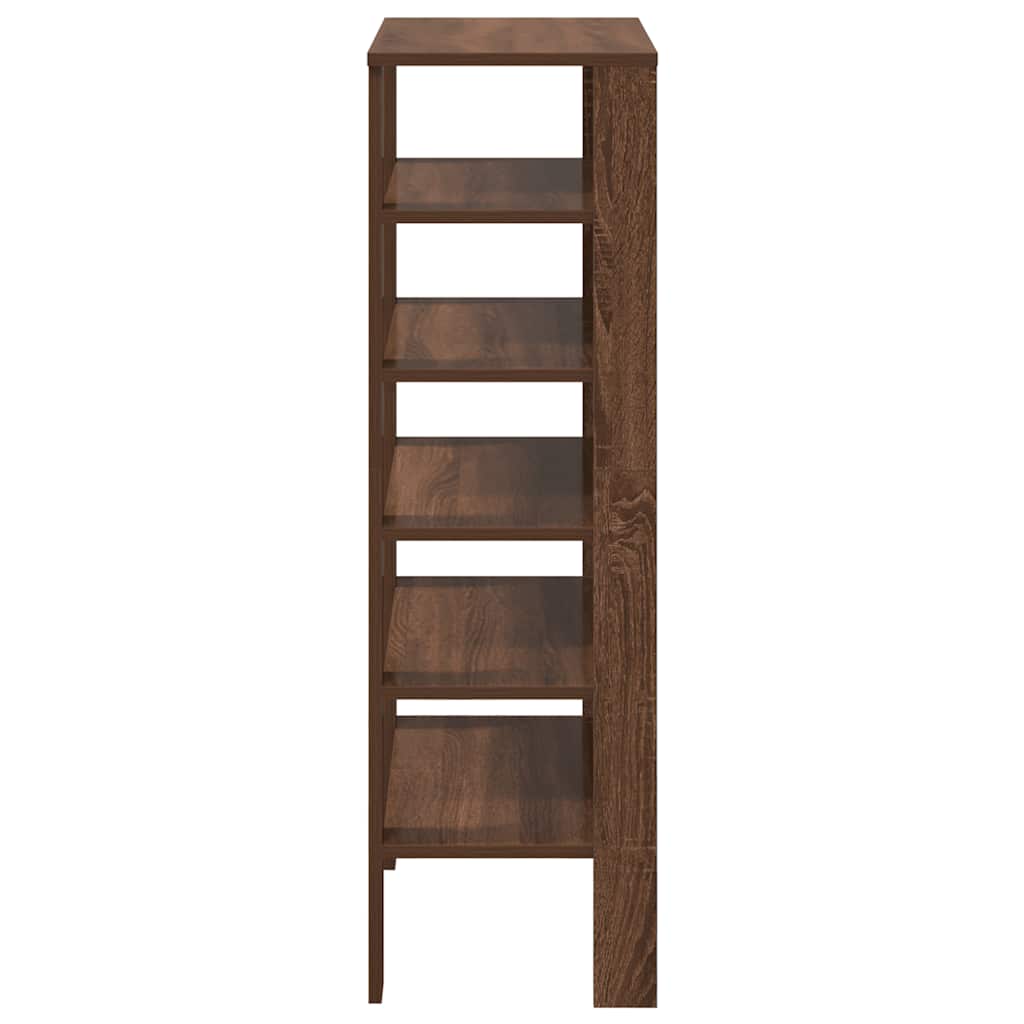 Étagère à chaussures aspect chêne marron 61x32x105 cm en bois