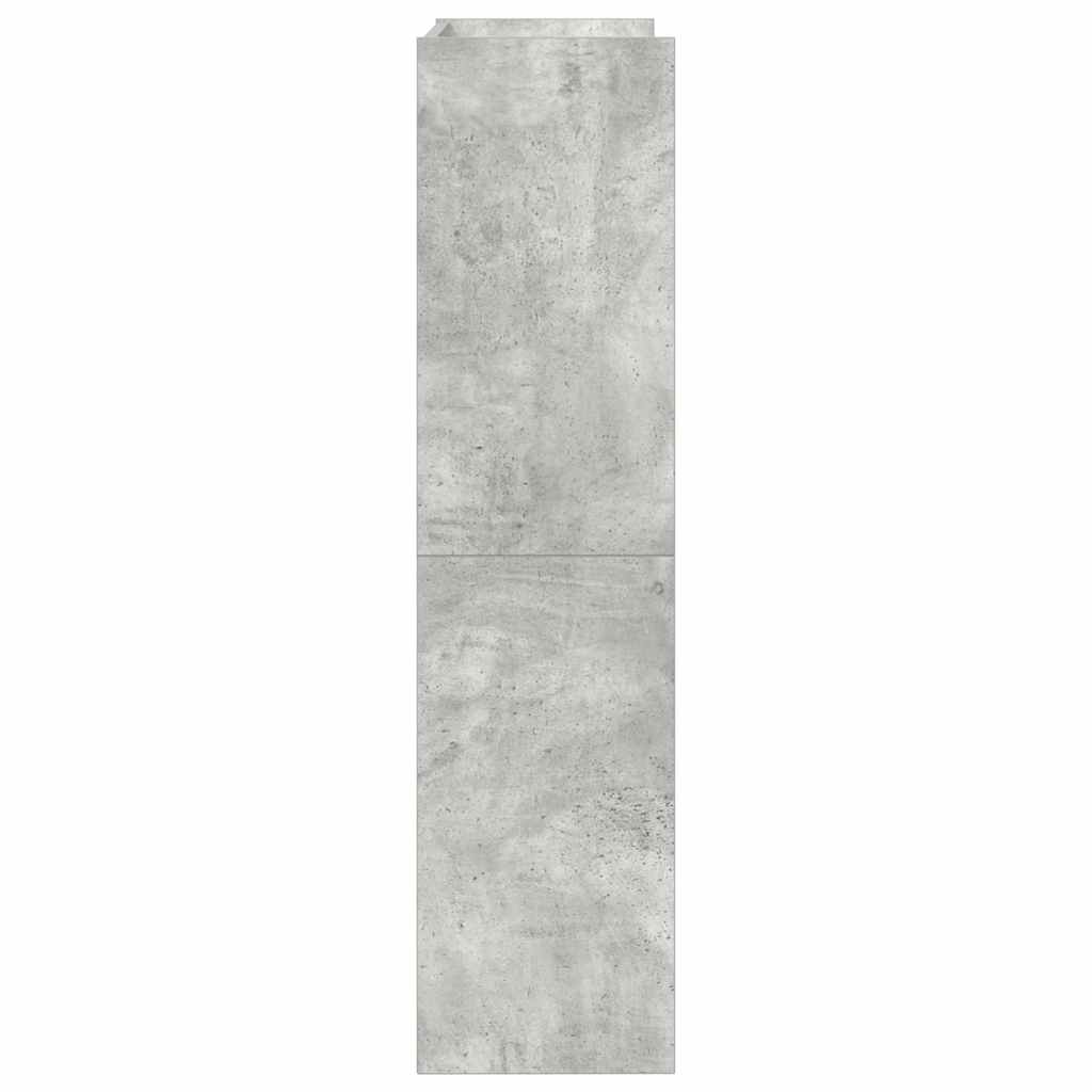 Étagère à chaussures gris béton 60x25x100 cm en bois