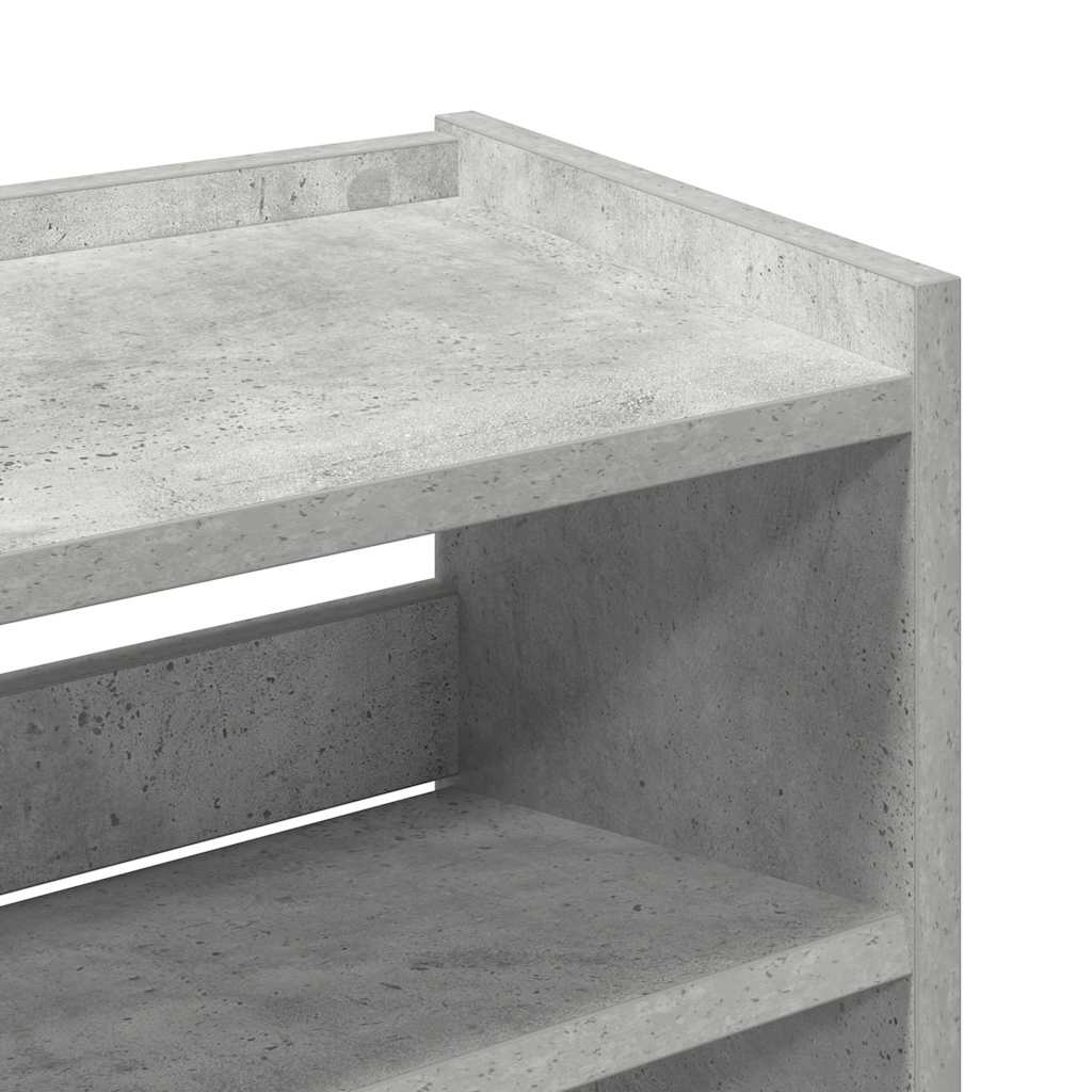 Étagère à chaussures gris béton 60x25x100 cm en bois