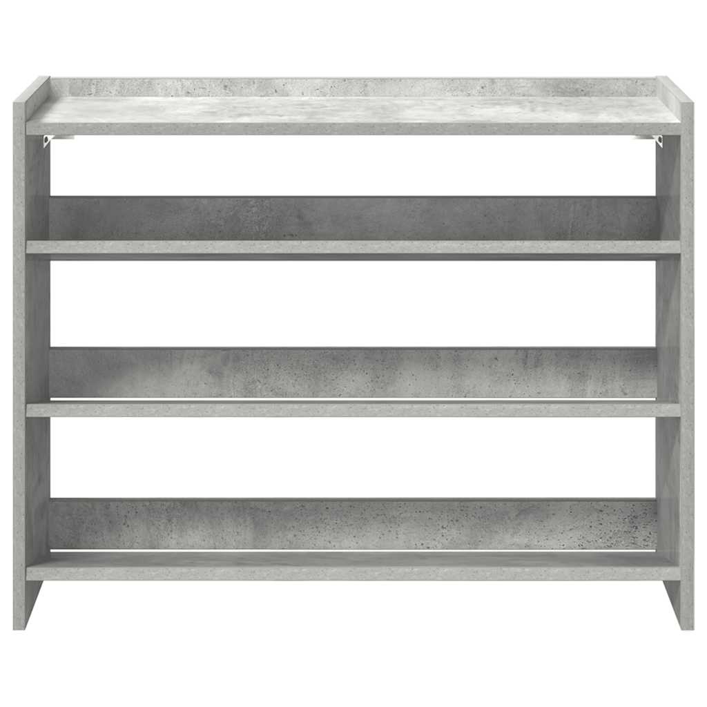 Étagère à chaussures en béton gris 80x25x62 cm en bois