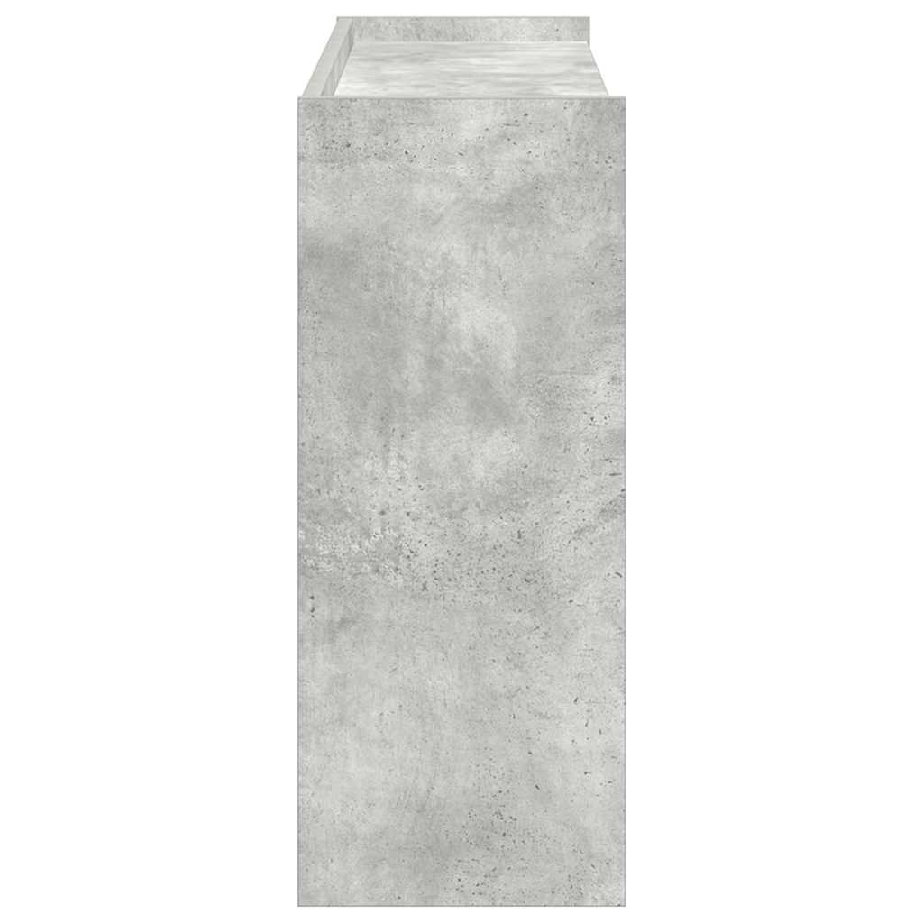 Étagère à chaussures en béton gris 80x25x62 cm en bois