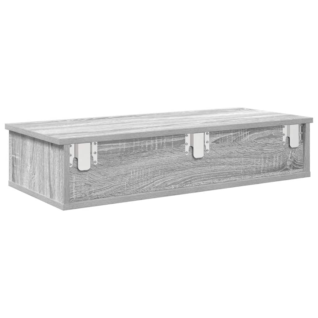 Wall shelf with drawers Grey Sonoma 80x31x17 cm wood material