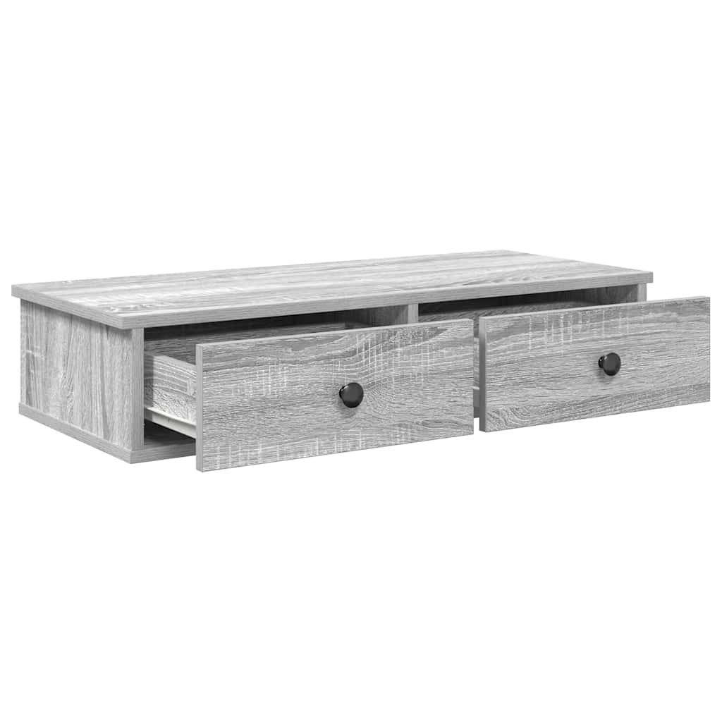 Wall shelf with drawers Grey Sonoma 80x31x17 cm wood material