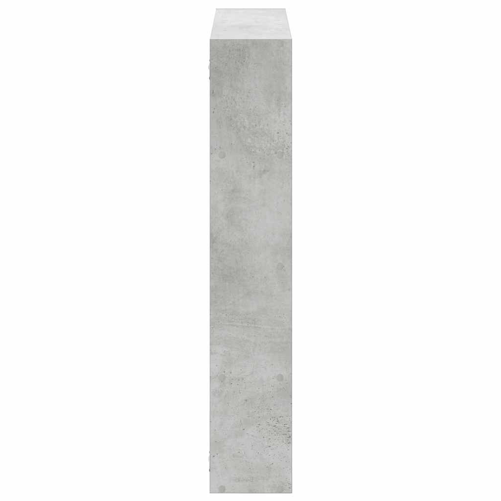 Cube shelf 12 compartments concrete grey wood material