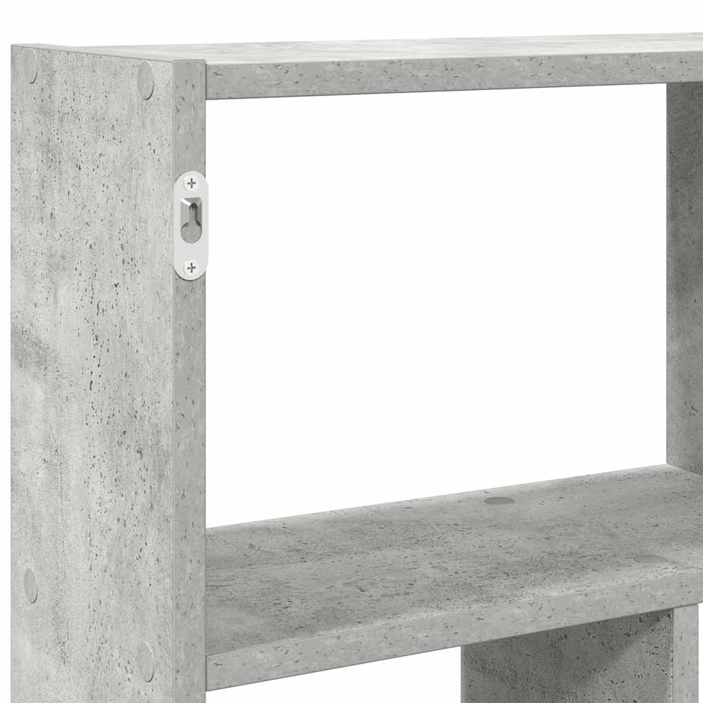 Cube shelf 12 compartments concrete grey wood material