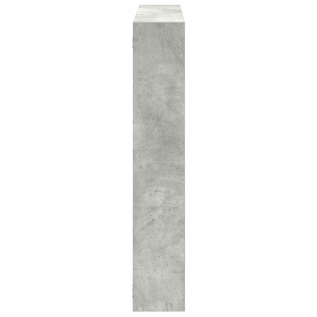 Cube shelf 7 compartments concrete grey wood material