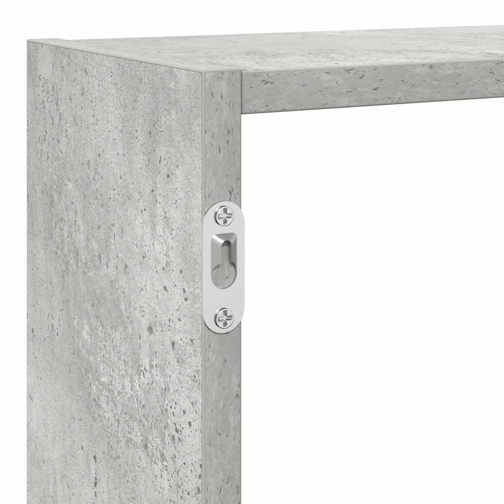 Cube shelf 7 compartments concrete grey wood material