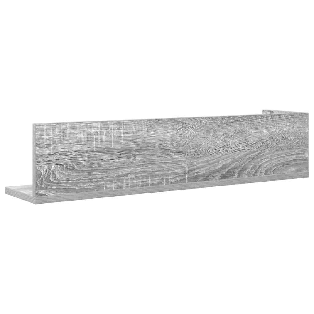 Wall shelves 2 pcs. Gray Sonoma 75x16.5x16.5 cm wood material